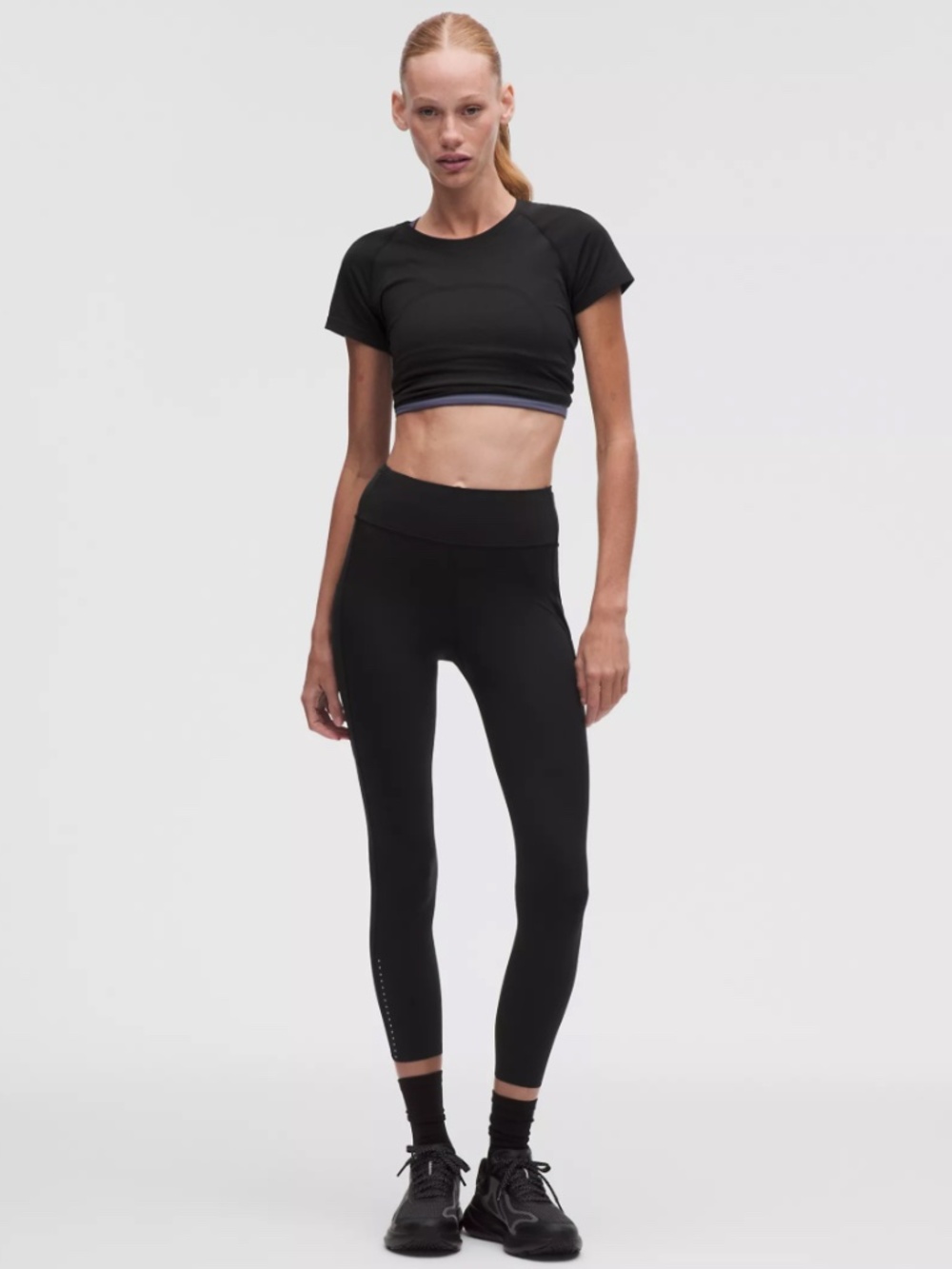 LULULEMON "Fast and Free" High Rise Black Leggings w/ 25" inseam: Sz 8